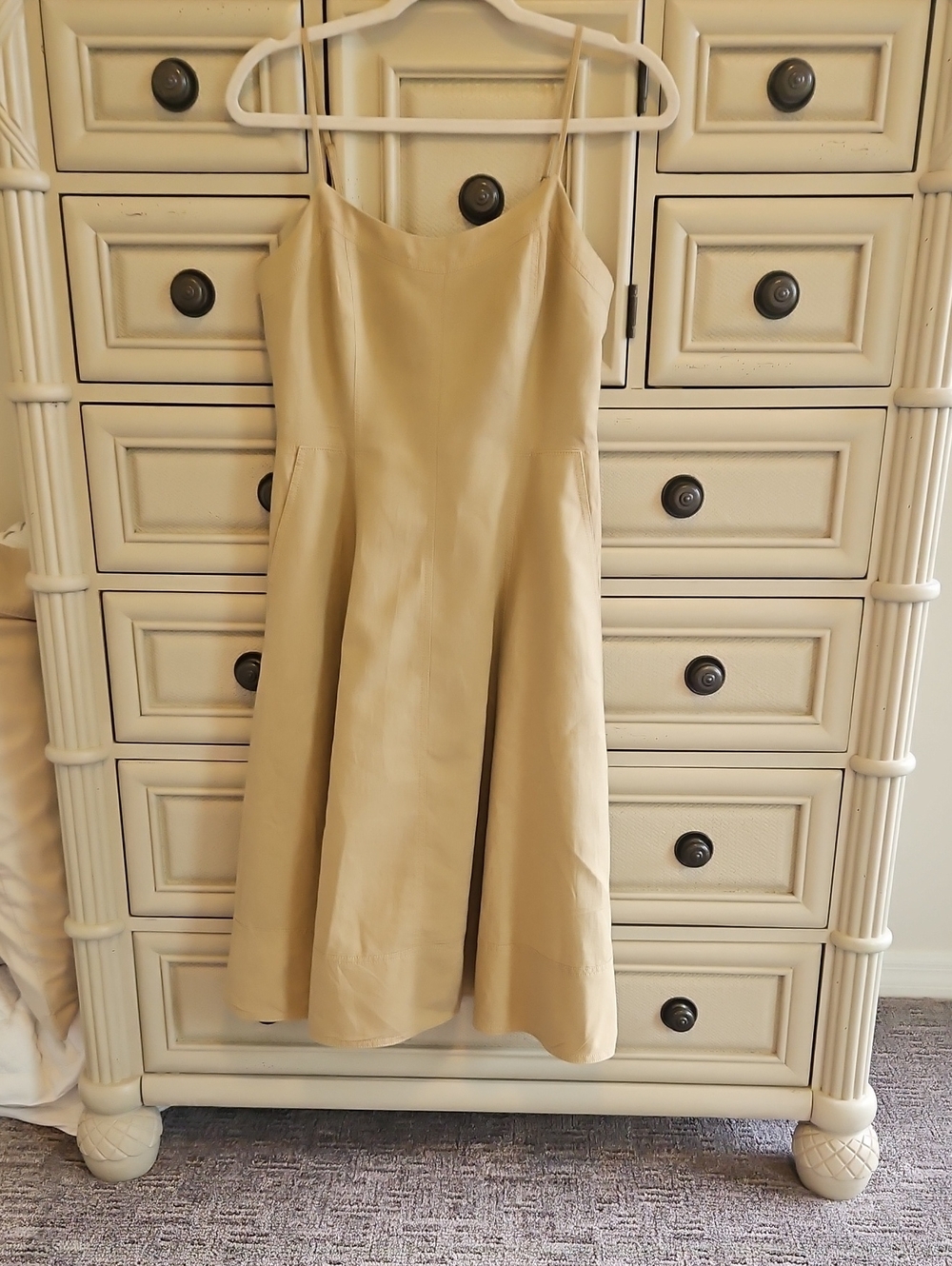 NWOT Banana Republic Linen Cotten Blend Contrast Stitch Midi Dress NWOT Sz. 6